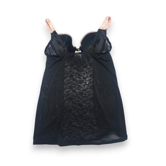 Essentials by ABS Black Lace & Mesh Babydoll Lingerie Size Large - Picture 8 of 8